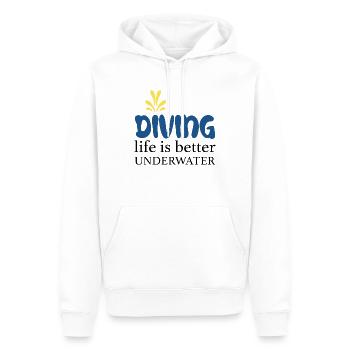 Tauchen - Männer Premium Bio Hoodie - Weiß - Vorne - Nico (187cm)