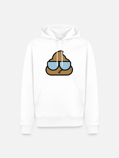 Emoji poop cool glasses - Men’s Premium Organic Hoodie - white