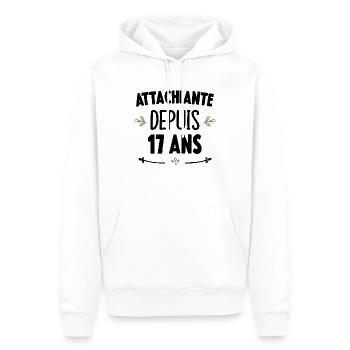Femme Cadeau Anniversaire 17 ans Fille Humour Ado - Sweat à capuche Premium bio Homme - blanc - Devant - Nico (187cm)