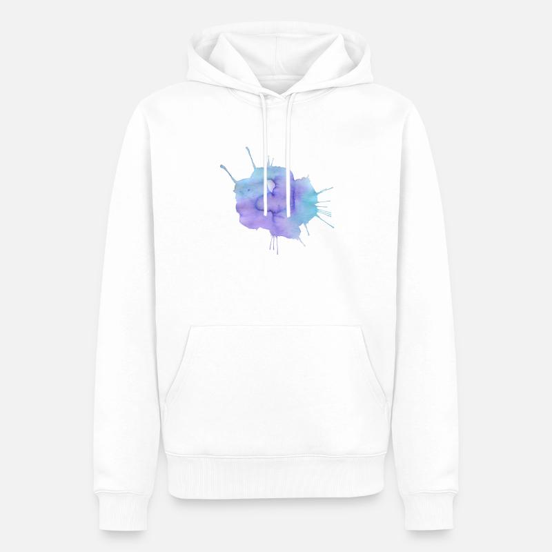 Éclaboussures de couleur - Sweat à capuche Premium bio Homme - blanc