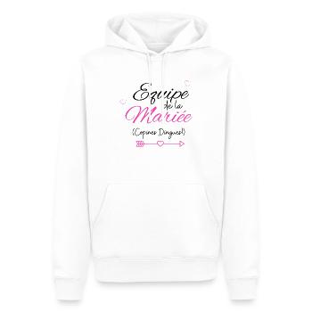 équipe de la Mariée evjf t-shirt assorti - Sweat à capuche Premium bio Homme - blanc - Devant - Nico (187cm)