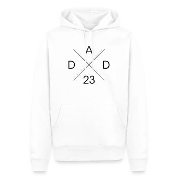 dad kreuz 23 - Männer Premium Bio Hoodie - Weiß - Vorne - Nico (187cm)
