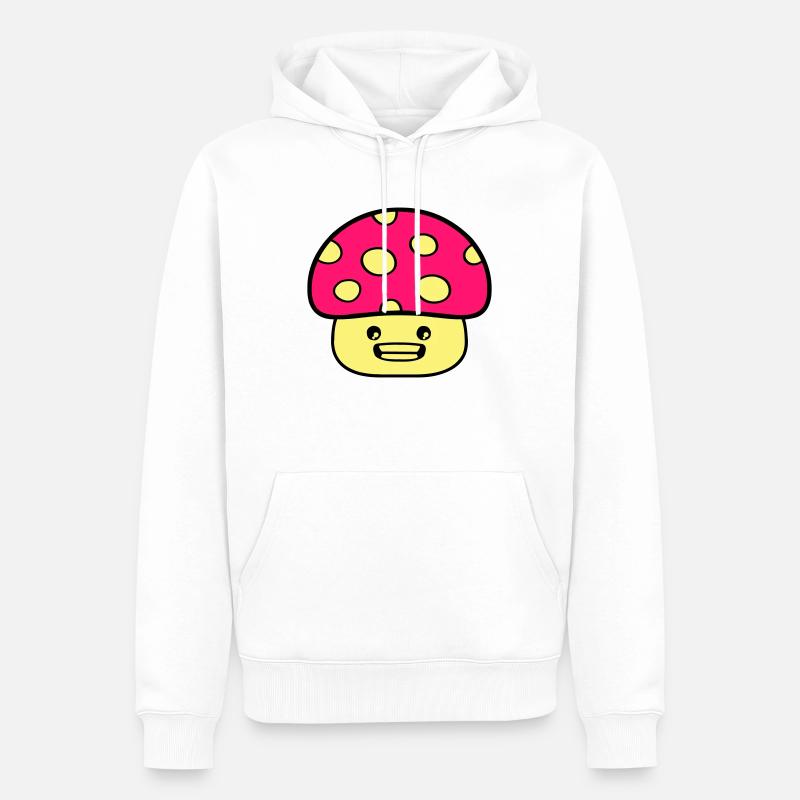 Pilz Comic - Männer Premium Bio Hoodie - Weiß