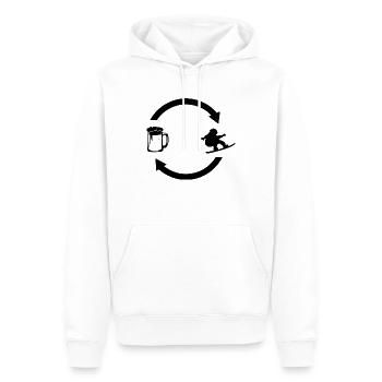 Beer load arrows and snowboarding - - Men’s Premium Organic Hoodie - white - Front - Nico (187cm)