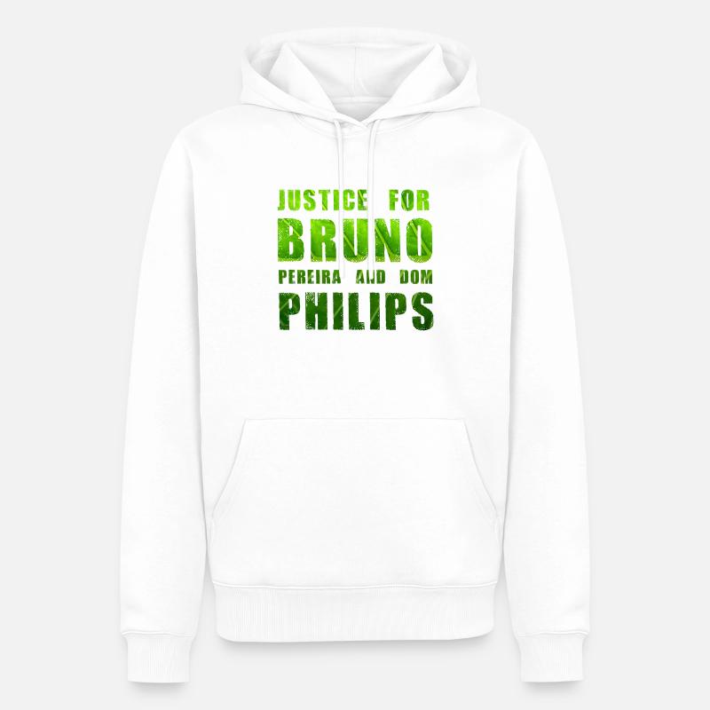 Justice pour Bruno et Philips - Sweat à capuche Premium bio Homme - blanc