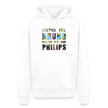 Justice pour Bruno et Philips - Sweat à capuche Premium bio Homme - blanc - Devant - Nico (187cm)