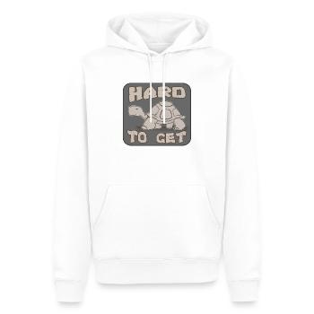 Difficile à obtenir - Tortue - Sweat à capuche Premium bio Homme - blanc - Devant - Nico (187cm)