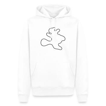 Fleck - Männer Premium Bio Hoodie - Weiß - Vorne - Nico (187cm)