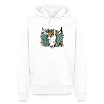 Western Rodeo Kuhkopf Blumen Cowboy Cow Girl USA - Männer Premium Bio Hoodie - Weiß - Vorne - Nico (187cm)