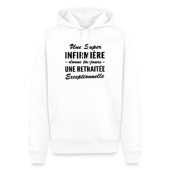 super infirmière - retraitée exceptionnelle - Sweat à capuche Premium bio Homme - blanc - Devant - Nico (187cm)