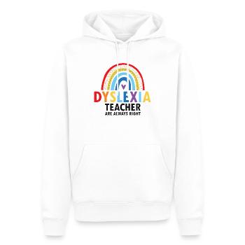 Dyslexia Teacher for Legathenia Therapists - Men’s Premium Organic Hoodie - white - Front - Nico (187cm)