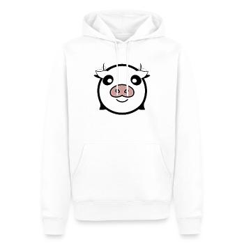 Kuh süß Tier Bauernhof Tiere lustig Kühe neu 21 - Männer Premium Bio Hoodie - Weiß - Vorne - Nico (187cm)