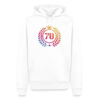 78 Number wreath - Men’s Premium Organic Hoodie - white - Front - Nico (187cm)
