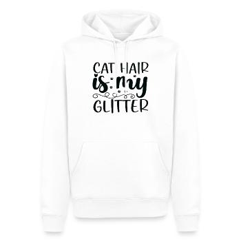 Les poils de chat sont mes paillettes - Sweat à capuche Premium bio Homme - blanc - Devant - Nico (187cm)