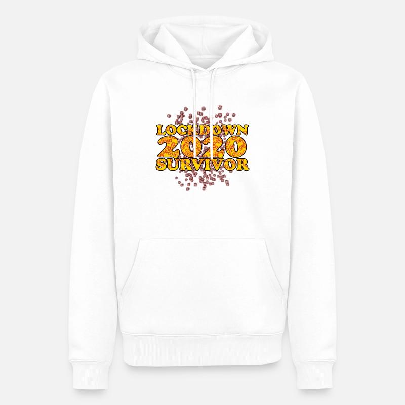 LOCKDOWN - Überlebender 2020 - Männer Premium Bio Hoodie - Weiß