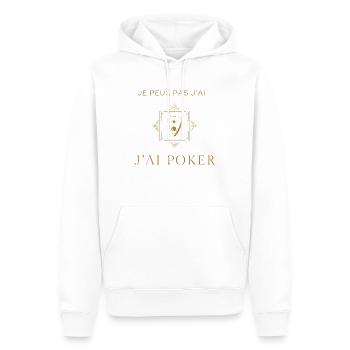 Je peux pas j'ai poker - Sweat à capuche Premium bio Homme - blanc - Devant - Nico (187cm)
