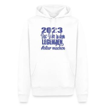 2023 Das Jahr in dem LEGENDEN Abitur machen - Männer Premium Bio Hoodie - Weiß - Vorne - Nico (187cm)