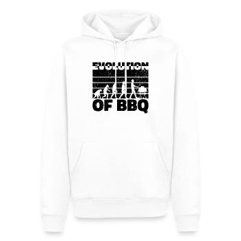 Evolution des BBQ - Grill Delight Geschenk - Männer Premium Bio Hoodie - Weiß - Vorne - Nico (187cm)