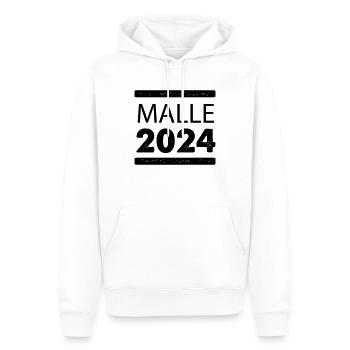 malle 2024 - Männer Premium Bio Hoodie - Weiß - Vorne - Nico (187cm)