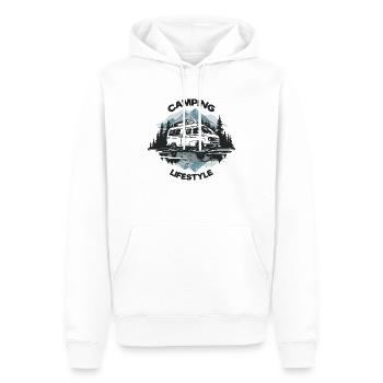 Camping Lifestyle Camping-car Transporteur Life Car - Sweat à capuche Premium bio Homme - blanc - Devant - Nico (187cm)
