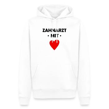 Zahnarzt mit Herz - Dentist - Männer Premium Bio Hoodie - Weiß - Vorne - Nico (187cm)