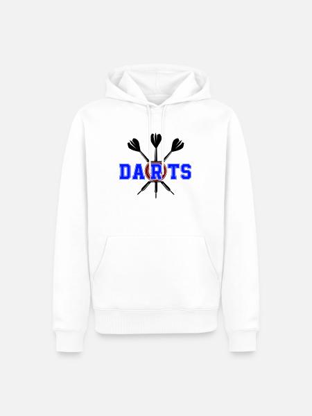 fléchettes - Sweat à capuche Premium bio Homme - blanc