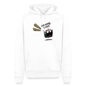 Lustiger Spruch Running Sushi - Männer Premium Bio Hoodie - Weiß - Vorne - Nico (187cm)
