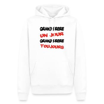 BIG BROTHER - Men’s Premium Organic Hoodie - white - Front - Nico (187cm)