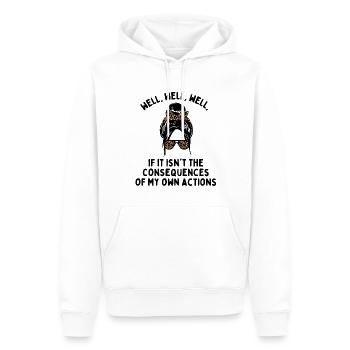 Leopard Messy Bun Consequences Of My Own Actions - Men’s Premium Organic Hoodie - white - Front - Nico (187cm)