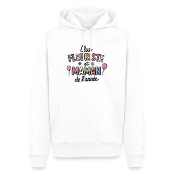 Elu fleuriste et maman de l'année - Sweat à capuche Premium bio Homme - blanc - Devant - Nico (187cm)