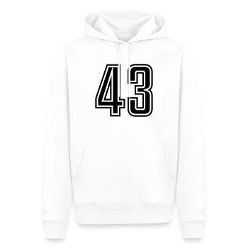 43 - Männer Premium Bio Hoodie - Weiß - Vorne - Nico (187cm)