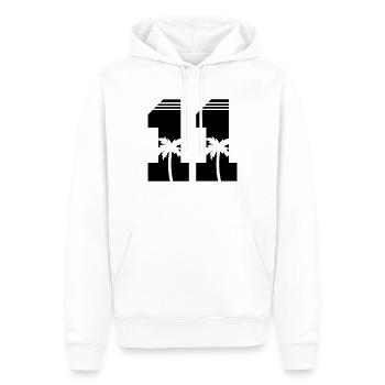 11 - Men’s Premium Organic Hoodie - white - Front - Nico (187cm)
