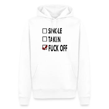 SINGLE noir blanc FUCK - Sweat à capuche Premium bio Homme - blanc - Devant - Nico (187cm)