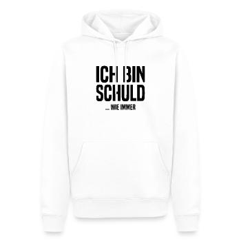 Ich bin schuld - ...wie immer - Männer Premium Bio Hoodie - Weiß - Vorne - Nico (187cm)