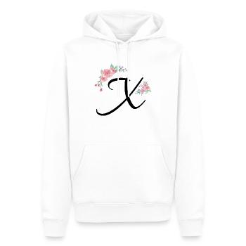 Buchstabe x Blumen - Männer Premium Bio Hoodie - Weiß - Vorne - Nico (187cm)