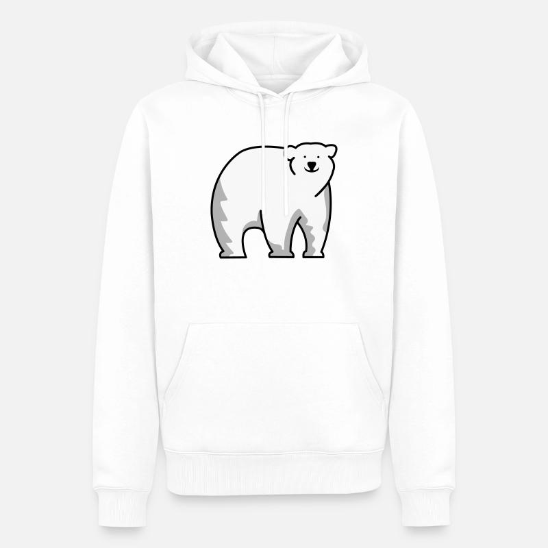 Ours blanc - Sweat à capuche Premium bio Homme - blanc