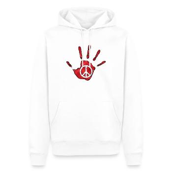 peace - Sweat à capuche Premium bio Homme - blanc - Devant - Nico (187cm)