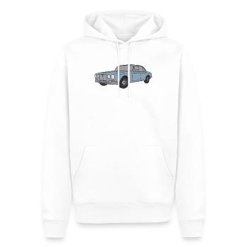 70s Jaguar XJ Silver Grey - Simple - Men’s Premium Organic Hoodie - white - Front - Nico (187cm)