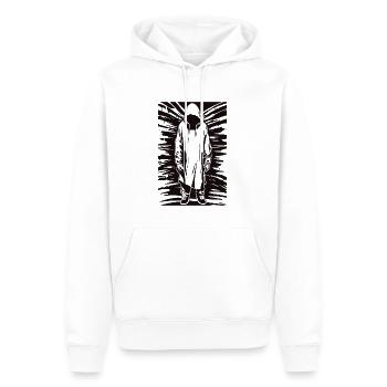 Design effrayant d’Halloween, tenue fantôme amusante - Sweat à capuche Premium bio Homme - blanc - Devant - Nico (187cm)