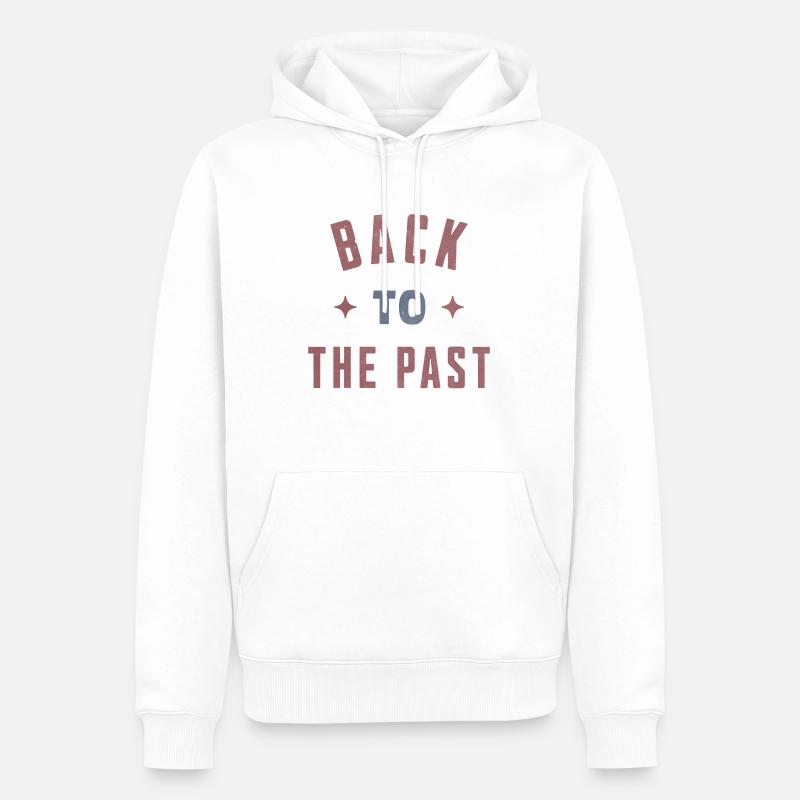 BACK TO THE PAST - Sweat à capuche Premium bio Homme - blanc