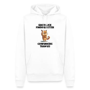 Cadeau pour un collègue qui part - Sweat à capuche Premium bio Homme - blanc - Devant - Nico (187cm)