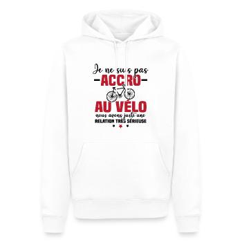 Je ne suis pas accro au vélo - Sweat à capuche Premium bio Homme - blanc - Devant - Nico (187cm)