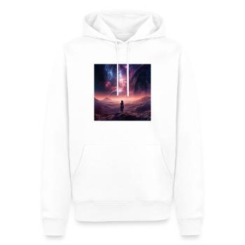 Die Welt der Fantasie, positive Vibes, der Kosmos - Männer Premium Bio Hoodie - Weiß - Vorne - Nico (187cm)
