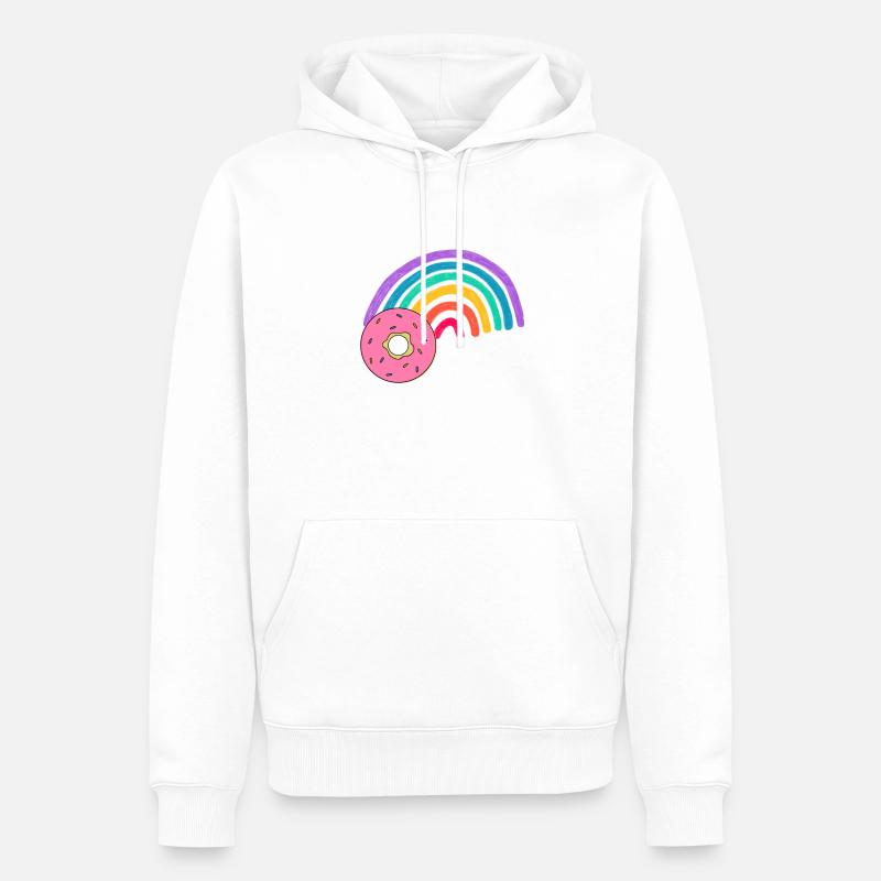 rainbow doughnut - Männer Premium Bio Hoodie - Weiß