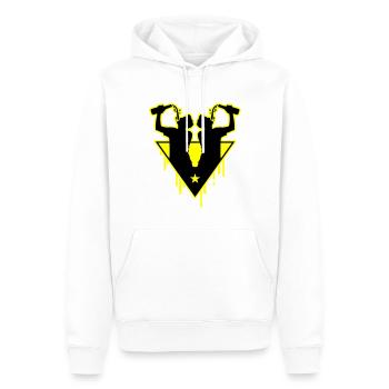 Bouteille de l’équipe Drinker - Sweat à capuche Premium bio Homme - blanc - Devant - Nico (187cm)