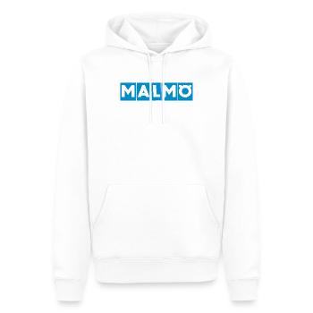 Malmö – Conception de texte bleu - Sweat à capuche Premium bio Homme - blanc - Devant - Nico (187cm)