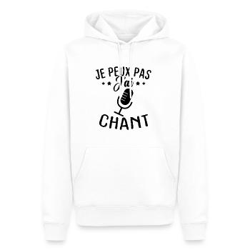 Je peux pas j ai chant - Sweat à capuche Premium bio Homme - blanc - Devant - Nico (187cm)