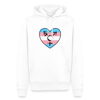 Herz mit Fahne - Transsexualität - Männer Premium Bio Hoodie - Weiß - Vorne - Nico (187cm)
