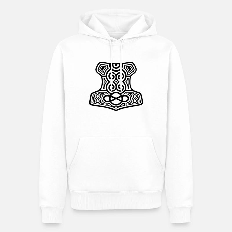Mjölnir - Männer Premium Bio Hoodie - Weiß