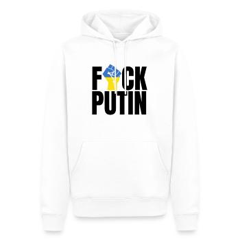 Ukraine - Sweat à capuche Premium bio Homme - blanc - Devant - Nico (187cm)